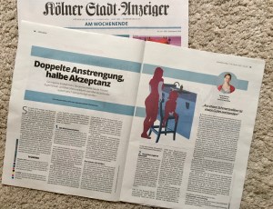 Aufgeschlagene Zeitung Kölner Stadtanzeiger: Alleinerziehenden-Special