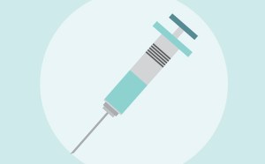 Grafik einer Spritze vor hellgrünem Hintergrund.